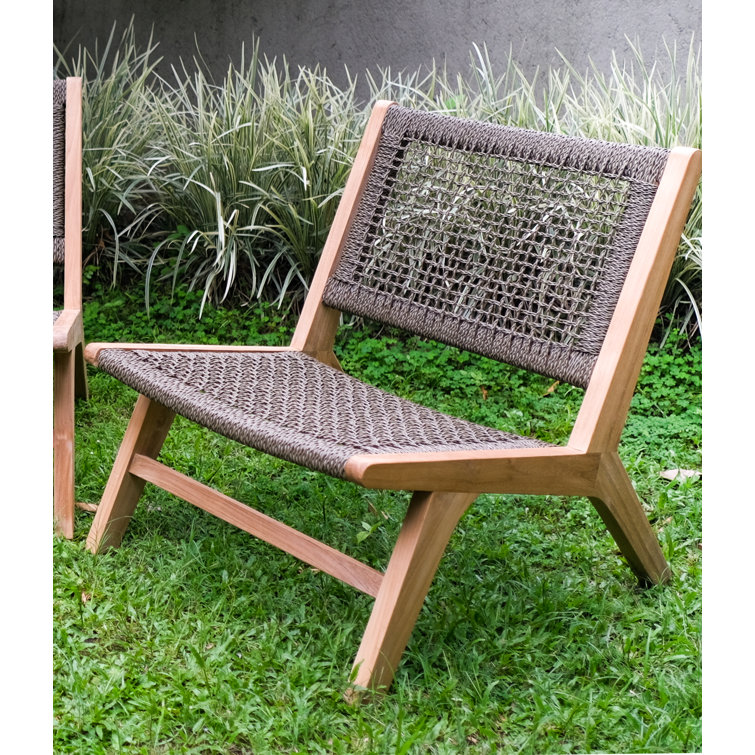 Teak and best sale rattan chair